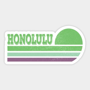 Retro Honolulu Vintage Sunset Stripes 70's Sticker